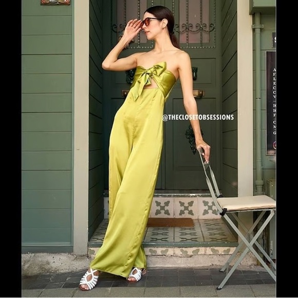 ZARA | Rare Blogger’s Fave Lime Satin Sleeveless Jump Suit Romper - Picture 1 of 16